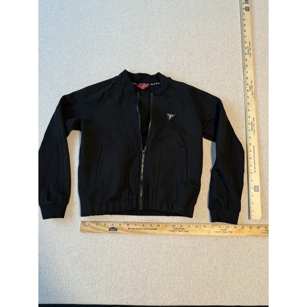 Guess Kids Size 14 Black Full Zip Sweater Girls